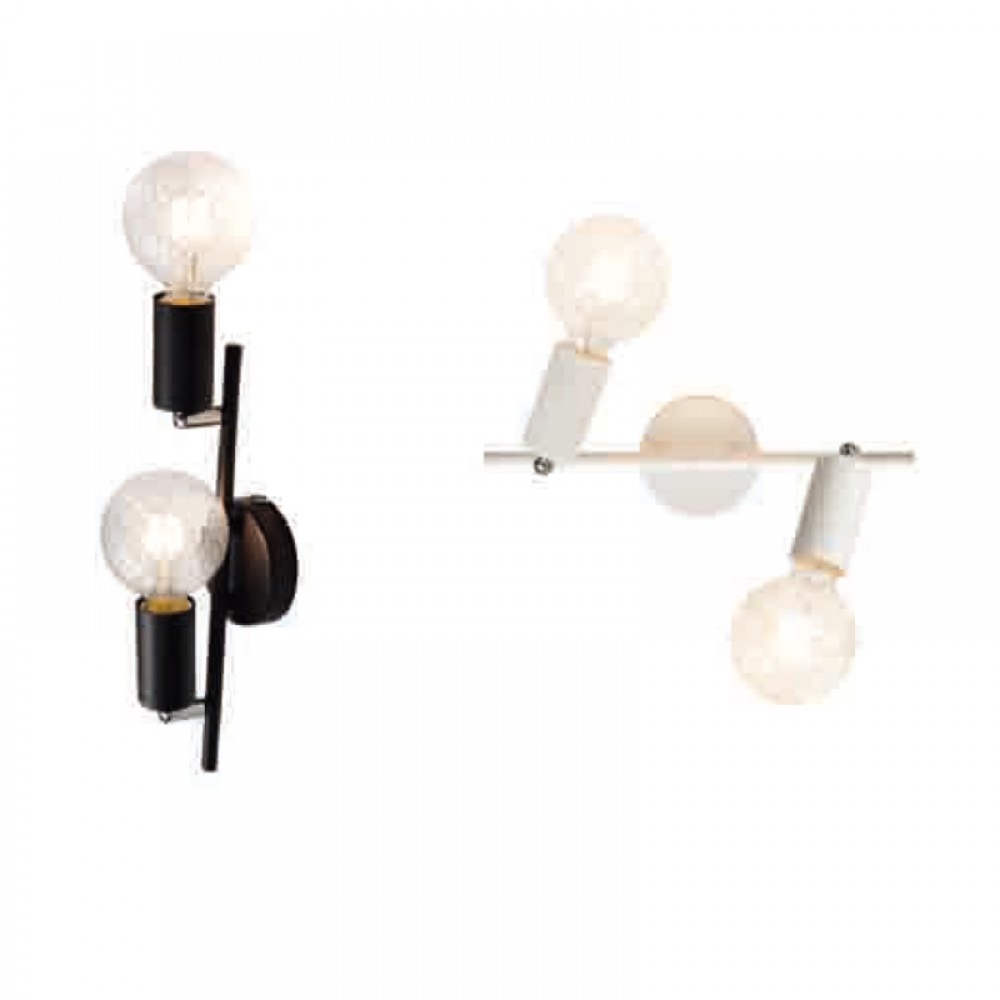 Επίτοιχο Φωτιστικό Με Ρυθμιζόμενο Βραχίωνα Και Βάση Σε Λευκό Χρώμα IP20 2xE27