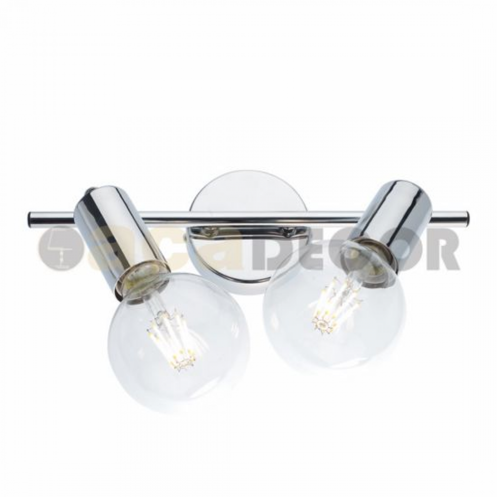 Επίτοιχο Φωτιστικό Με Ρυθμιζόμενο Βραχίωνα Και Βάση Σε Χρώμιο Χρώμα IP20 2xE27