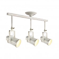 Vintage Φωτιστικό Σποτ Οροφής Σε Λευκό Πατίνα Χρώμα 3xE27 