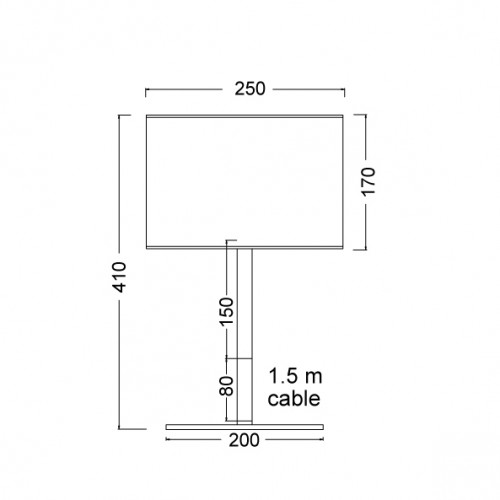 Φωτιστικό Πορτατίφ Με Υφασμάτινο Καπέλο Και Βάση Σε Διάφορα Χρώματα Ø250 1xE27