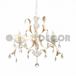 Κρεμαστό Φωτιστικό Μεταλλικό 3xΕ14 Πατίνα Χρυσό - Λευκό ACA