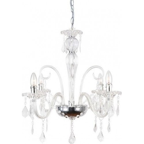 Κρεμαστό Φωτιστικό Με Κρύσταλλα 4xΕ14 Διάφανο Ακρυλικό ACA