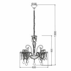 Κρεμαστό Φωτιστικό Με Κρύσταλλα 4xΕ14 Διάφανο Ακρυλικό ACA