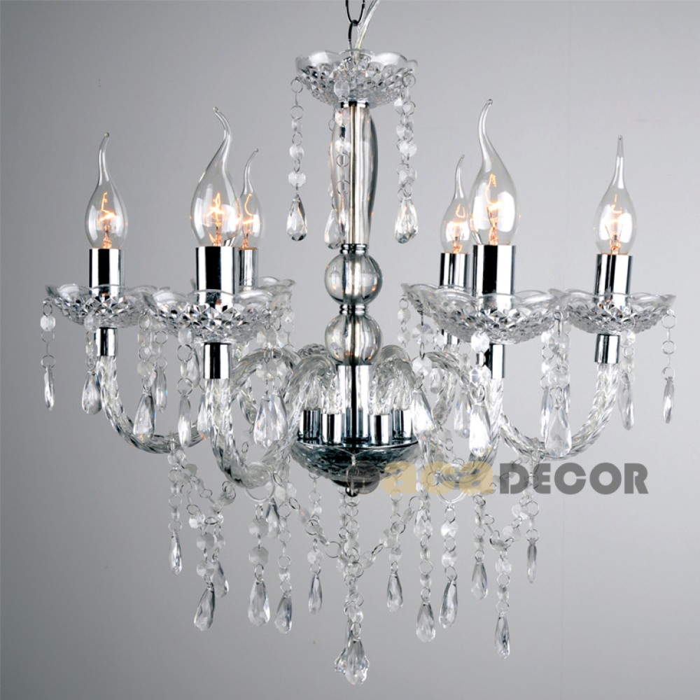 Ακρυλικό Φωτιστικό Πολυέλαιος Με λεπτομέρειες Χρωμίου