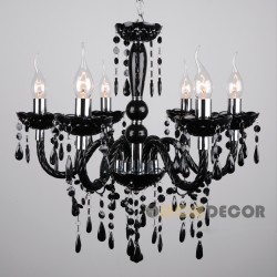  Πολυέλαιος 6xE14 Μεγάλης Καθαρότητας Και Διαφάνειας Με λεπτομέρειες Χρωμίου