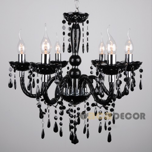  Πολυέλαιος 6xE14 Μεγάλης Καθαρότητας Και Διαφάνειας Με λεπτομέρειες Χρωμίου