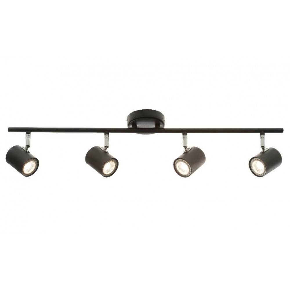 Τετραπλό Μεταλλικό Σποτ Εσωτερικού Χώρου 4xGU10 Μαύρο Περιστροφή Κεφαλής Και Βραχίονα ACA