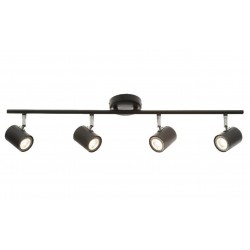Τετραπλό Μεταλλικό Σποτ Εσωτερικού Χώρου 4xGU10 Μαύρο Περιστροφή Κεφαλής Και Βραχίονα ACA