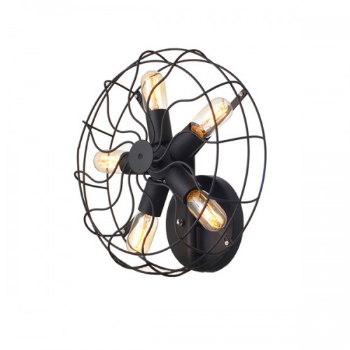 Vintage Απλίκα Σε Μαύρο Ματ  5xE27