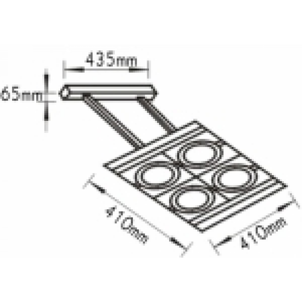 Επιτοίχια Τετράγωνη Κονσόλα 4xAR111 ACA
