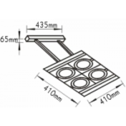 Επιτοίχια Τετράγωνη Κονσόλα 4xAR111 ACA
