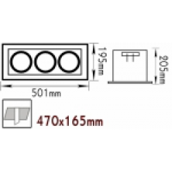 Κενή Χωνευτή Κονσόλα 3 Θέσεων Σε 2 Αποχρώσεις Με Επιλογή Σποτ AR111 ACA