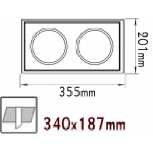 Κενή Κονσόλα Κρυφού Φωτισμού 2 Θέσεων Με Επιλογή Σποτ AR111 ACA