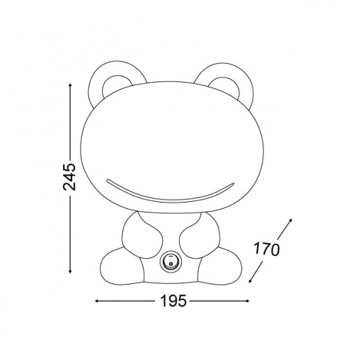 Παιδικό Πλαστικό Φωτιστικό Πορτατίφ Σε Σχέδιο Βατραχάκι 1xE27