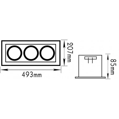 Χωνευτή Κονσόλα Κινητή Με Τρία Σπότ G53 AR111 ACA