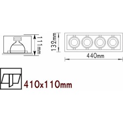 Χωνευτή Κονσόλα Κινητή Με Τέσσερα Σπότ GU10 ACA