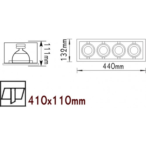 Χωνευτή Κονσόλα Κινητή Με Τέσσερα Σπότ GU10 ACA