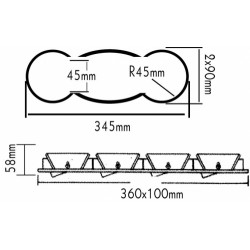 Χωνευτή Κονσόλα Κινητή Με Τέσσερα Σπότ GU10-MR16 ACA