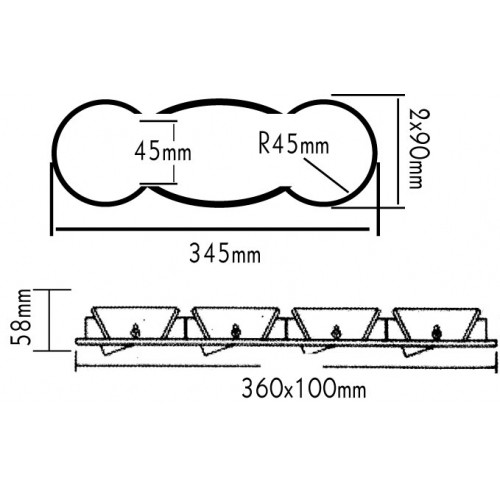 Χωνευτή Κονσόλα Κινητή Με Τέσσερα Σπότ GU10-MR16 ACA