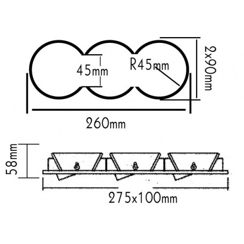 Χωνευτή Κονσόλα Κινητή Με Τρία Σπότ GU10-MR16 ACA