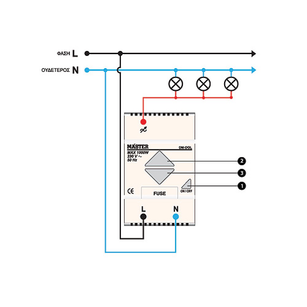 Dimmer Ράγας 230V 500W DM-500/b