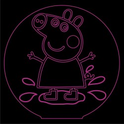 LED Φωτιστικό Χαραγμένο Plexiglass Με Σχέδιο Peppa Pig Με Διακόπτη ON/OFF AlphaLed