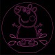 LED Φωτιστικό Χαραγμένο Plexiglass Με Σχέδιο Peppa Pig Με Διακόπτη ON/OFF AlphaLed