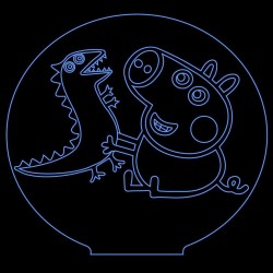 LED Φωτιστικό Χαραγμένο Plexiglass Με Σχέδιο Peppa Pig Plays Με Διακόπτη ON/OFF AlphaLed