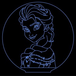 LED Φωτιστικό Χαραγμένο Plexiglass Με Σχέδιο Queen Elsa Frozen Με Διακόπτη ON/OFF AlphaLed