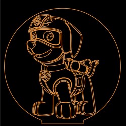 LED Φωτιστικό Χαραγμένο Plexiglass Με Σχέδιο Σκύλος Αστυνόμος Με Διακόπτη ON/OFF AlphaLed