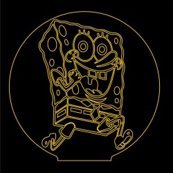 LED Φωτιστικό Χαραγμένο Plexiglass Με Σχέδιο Spongebob Squarepants Με Διακόπτη ON/OFF AlphaLed