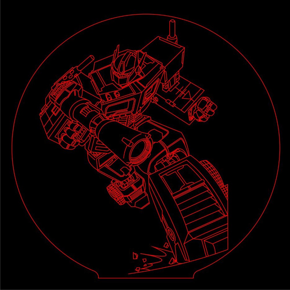 LED Φωτιστικό Χαραγμένο Plexiglass Με Σχέδιο Transformers Με Διακόπτη ON/OFF AlphaLed