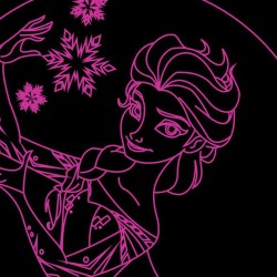 LED Φωτιστικό Χαραγμένο Plexiglass Με Σχέδιο Frozen Elsa Με Διακόπτη ON/OFF AlphaLed