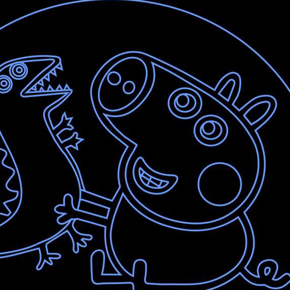 LED Φωτιστικό Χαραγμένο Plexiglass Με Σχέδιο Peppa Pig Plays Με Διακόπτη ON/OFF AlphaLed