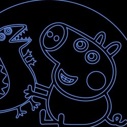 LED Φωτιστικό Χαραγμένο Plexiglass Με Σχέδιο Peppa Pig Plays Με Διακόπτη ON/OFF AlphaLed