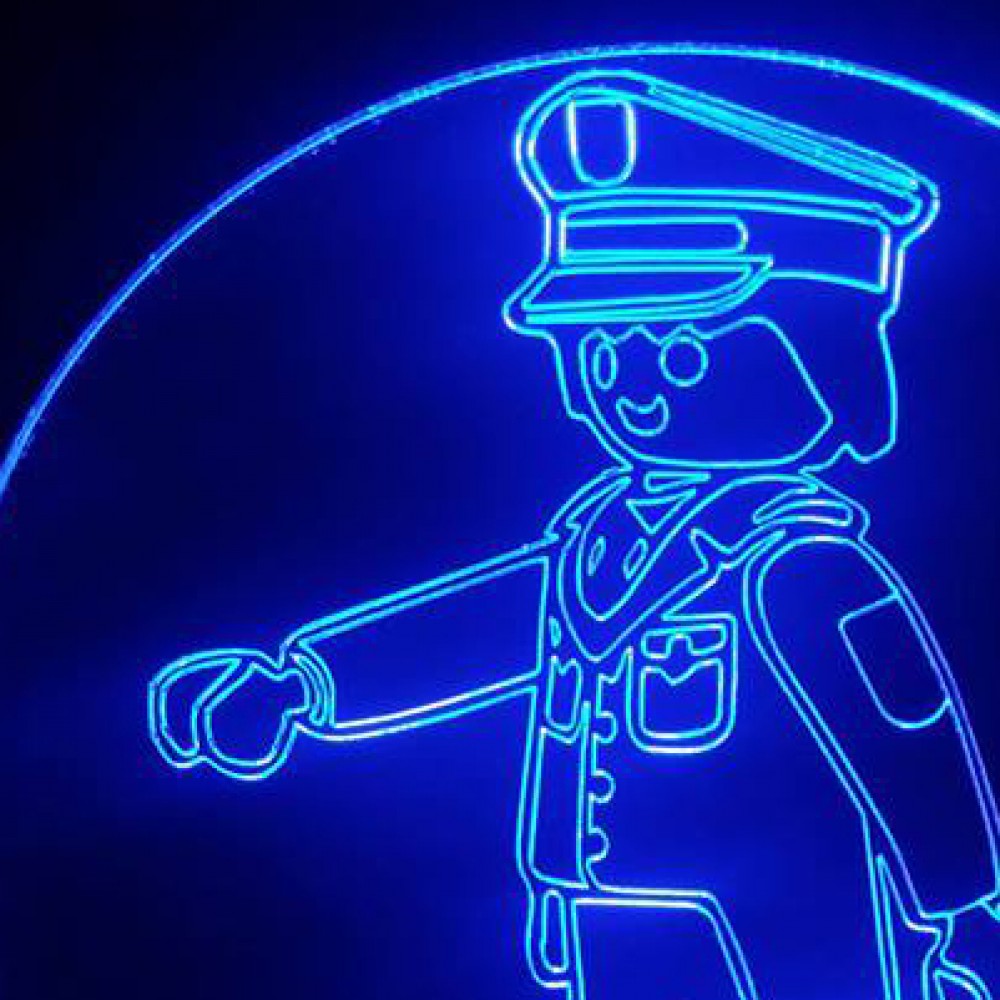 LED Φωτιστικό Χαραγμένο Plexiglass Με Σχέδιο Playmobil Με Διακόπτη ON/OFF AlphaLed