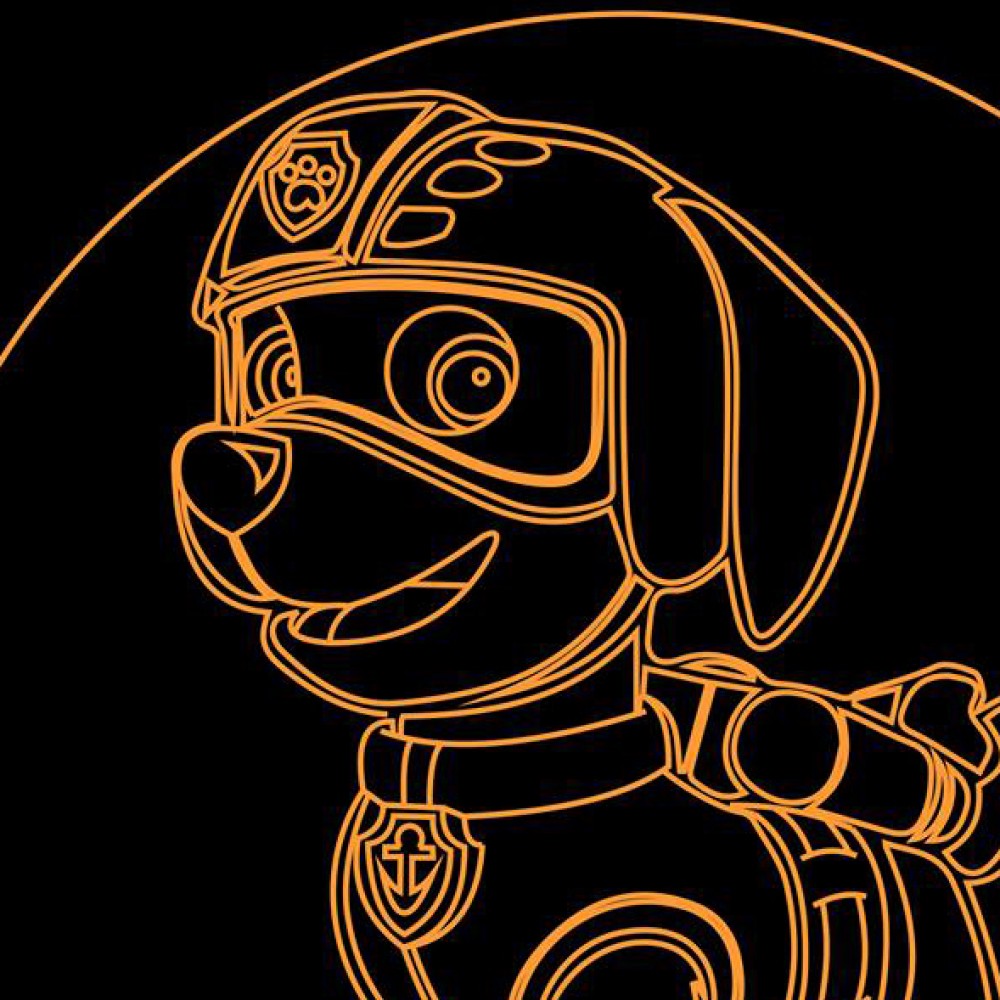 LED Φωτιστικό Χαραγμένο Plexiglass Με Σχέδιο Σκύλος Αστυνόμος Με Διακόπτη ON/OFF AlphaLed