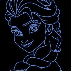 LED Φωτιστικό Χαραγμένο Plexiglass Με Σχέδιο Queen Elsa Frozen Με Διακόπτη ON/OFF AlphaLed