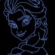 LED Φωτιστικό Χαραγμένο Plexiglass Με Σχέδιο Queen Elsa Frozen Με Διακόπτη ON/OFF AlphaLed