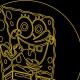 LED Φωτιστικό Χαραγμένο Plexiglass Με Σχέδιο Spongebob Squarepants Με Διακόπτη ON/OFF AlphaLed
