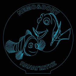 LED Φωτιστικό Χαραγμένο Plexiglass Με Σχέδιο Finding Nemo Με Διακόπτη ON/OFF AlphaLed