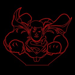 LED Φωτιστικό Χαραγμένο Plexiglass Με Σχέδιο Superman Με Διακόπτη ON/OFF AlphaLed