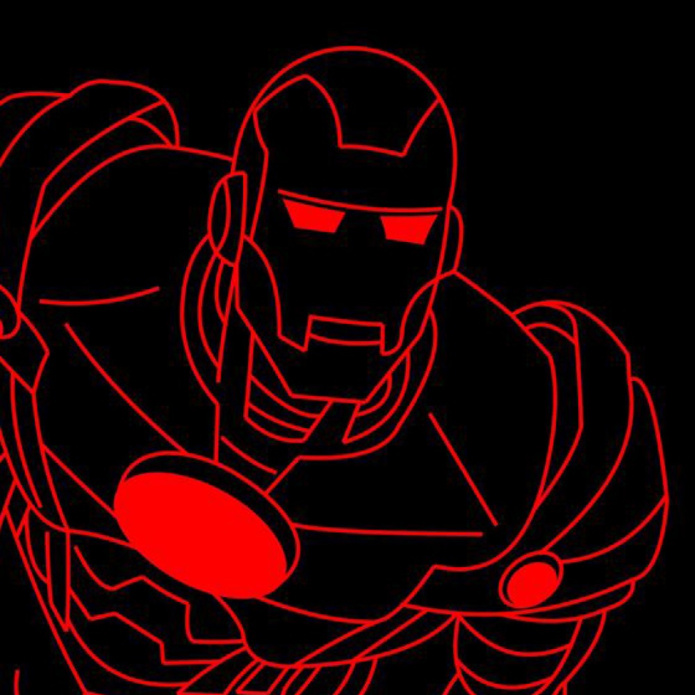 LED Φωτιστικό Χαραγμένο Plexiglass Με Σχέδιο Iron Man Με Διακόπτη ON/OFF AlphaLed