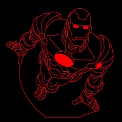 LED Φωτιστικό Χαραγμένο Plexiglass Με Σχέδιο Iron Man Με Διακόπτη ON/OFF AlphaLed