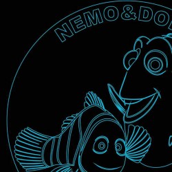 LED Φωτιστικό Χαραγμένο Plexiglass Με Σχέδιο Finding Nemo Με Διακόπτη ON/OFF AlphaLed