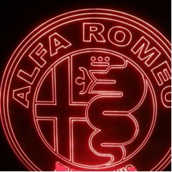 LED Φωτιστικό Χαραγμένο Plexiglass Με Σχέδιο Auto Alfa Romeo Με Διακόπτη ON/OFF AlphaLed