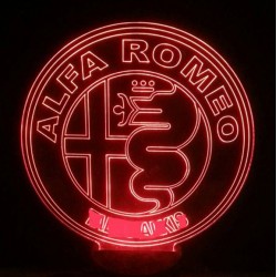 LED Φωτιστικό Χαραγμένο Plexiglass Με Σχέδιο Auto Alfa Romeo Με Διακόπτη ON/OFF AlphaLed
