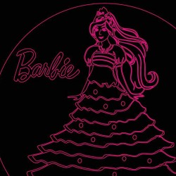 LED Φωτιστικό Χαραγμένο Plexiglass Με Σχέδιο Barbie Με Διακόπτη ON/OFF AlphaLed