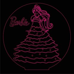 LED Φωτιστικό Χαραγμένο Plexiglass Με Σχέδιο Barbie Με Διακόπτη ON/OFF AlphaLed