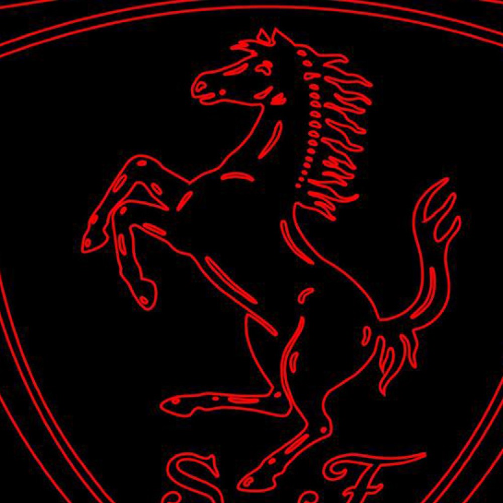 LED Φωτιστικό Χαραγμένο Plexiglass Με Σχέδιο Auto Ferrari Με Διακόπτη ON/OFF AlphaLed